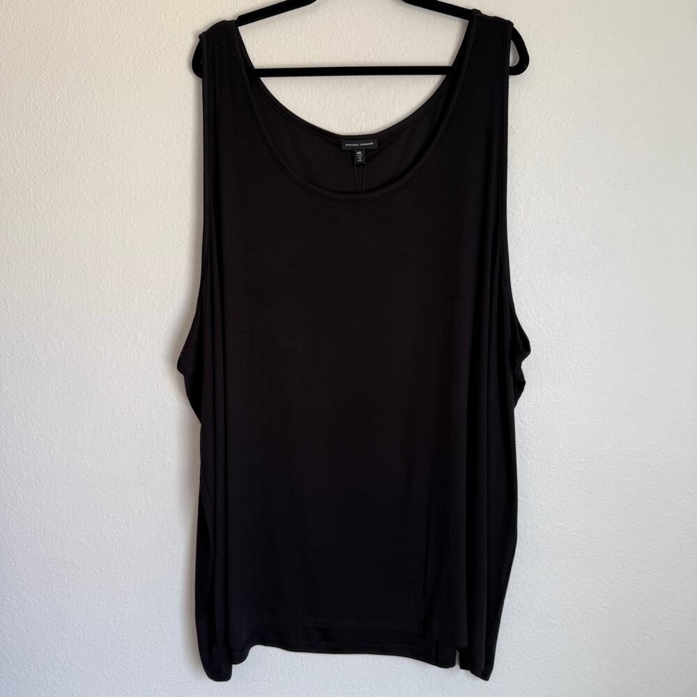 NWT Universal Standard Sz 7X Foundation Ribbed Tank Top Solid Black Plus